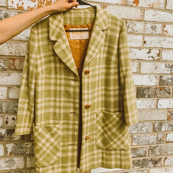 Vintage 60’s Sage Green Pendleton Wool Jacket - Picture 3 of 6